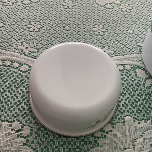 Vintage Enamel Nesting Bowls / Pots - Calloway Green Ivy -3 piece set with bonus - Picture 4 of 14